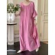 Solid Color Half Sleeves Loose Round-Neck Midi Dresses Solid Color Half Sleeves Loose Round-Neck Midi Dresses