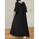 Solid Color Half Sleeves Loose Round-Neck Midi Dresses Solid Color Half Sleeves Loose Round-Neck Midi Dresses