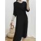 Pleated Solid Color Half Sleeves Irregular Clipping Round-Neck Midi Dresses Pleated Solid Color Half Sleeves Irregular Clipping Round-Neck Midi Dresses