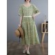 Hollow Pleated Printed Split-Joint Loose Short Sleeves Round-Neck Midi Dresses Hollow Pleated Printed Split-Joint Loose Short Sleeves Round-Neck Midi Dresses