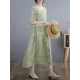 Hollow Pleated Printed Split-Joint Loose Short Sleeves Round-Neck Midi Dresses Hollow Pleated Printed Split-Joint Loose Short Sleeves Round-Neck Midi Dresses