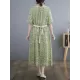 Hollow Pleated Printed Split-Joint Loose Short Sleeves Round-Neck Midi Dresses Hollow Pleated Printed Split-Joint Loose Short Sleeves Round-Neck Midi Dresses
