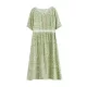 Hollow Pleated Printed Split-Joint Loose Short Sleeves Round-Neck Midi Dresses Hollow Pleated Printed Split-Joint Loose Short Sleeves Round-Neck Midi Dresses
