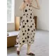 Contrast Color Pleated Polka-Dot Split-Joint Tied Waist Loose Sleeveless Round-Neck Midi Dresses Contrast Color Pleated Polka-Dot Split-Joint Tied Waist Loose Sleeveless Round-Neck Midi Dresses