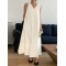 Solid Color Loose Sleeveless Round-neck Midi Dresses