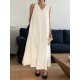 Solid Color Loose Sleeveless Round-neck Midi Dresses Solid Color Loose Sleeveless Round-neck Midi Dresses