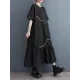 Pleated Split-Joint Loose Short Sleeves Round-Neck Midi Dresses Pleated Split-Joint Loose Short Sleeves Round-Neck Midi Dresses