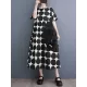 Polka-Dot Split-Joint Loose Short Sleeves Round-Neck Midi Dresses Polka-Dot Split-Joint Loose Short Sleeves Round-Neck Midi Dresses