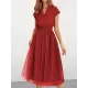 Solid Color Loose Short Sleeves V-Neck Midi Dresses Solid Color Loose Short Sleeves V-Neck Midi Dresses