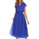 Solid Color Loose Short Sleeves V-Neck Midi Dresses Solid Color Loose Short Sleeves V-Neck Midi Dresses