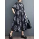 Polka-Dot Loose Short Sleeves Lapel Collar Midi Dresses Polka-Dot Loose Short Sleeves Lapel Collar Midi Dresses