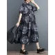 Polka-Dot Loose Short Sleeves Lapel Collar Midi Dresses Polka-Dot Loose Short Sleeves Lapel Collar Midi Dresses