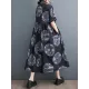 Polka-Dot Loose Short Sleeves Lapel Collar Midi Dresses Polka-Dot Loose Short Sleeves Lapel Collar Midi Dresses