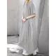 Pleated Solid Color Split-Joint Loose Short Sleeves Round-Neck Midi Dresses Pleated Solid Color Split-Joint Loose Short Sleeves Round-Neck Midi Dresses