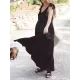 Solid Color Loose Sleeveless V-Neck Midi Dresses Solid Color Loose Sleeveless V-Neck Midi Dresses