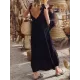 Solid Color Loose Sleeveless V-Neck Midi Dresses Solid Color Loose Sleeveless V-Neck Midi Dresses