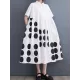 Buttoned Pockets Polka Dot Printed A-line Loose Lapel Midi Dresses Buttoned Pockets Polka Dot Printed A-line Loose Lapel Midi Dresses
