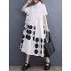 Buttoned Pockets Polka Dot Printed A-line Loose Lapel Midi Dresses Buttoned Pockets Polka Dot Printed A-line Loose Lapel Midi Dresses