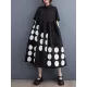 Buttoned Pockets Polka Dot Printed A-line Loose Lapel Midi Dresses Buttoned Pockets Polka Dot Printed A-line Loose Lapel Midi Dresses