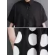 Buttoned Pockets Polka Dot Printed A-line Loose Lapel Midi Dresses Buttoned Pockets Polka Dot Printed A-line Loose Lapel Midi Dresses