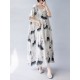 Pleated Printed Split-Joint Loose Short Sleeves Round-neck Midi Dresses Pleated Printed Split-Joint Loose Short Sleeves Round-neck Midi Dresses