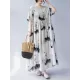 Pleated Printed Split-Joint Loose Short Sleeves Round-neck Midi Dresses Pleated Printed Split-Joint Loose Short Sleeves Round-neck Midi Dresses