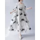 Pleated Printed Split-Joint Loose Short Sleeves Round-neck Midi Dresses Pleated Printed Split-Joint Loose Short Sleeves Round-neck Midi Dresses