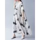Pleated Printed Split-Joint Loose Short Sleeves Round-neck Midi Dresses Pleated Printed Split-Joint Loose Short Sleeves Round-neck Midi Dresses