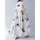 Pleated Printed Split-Joint Loose Short Sleeves Round-neck Midi Dresses Pleated Printed Split-Joint Loose Short Sleeves Round-neck Midi Dresses
