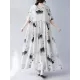 Pleated Printed Split-Joint Loose Short Sleeves Round-neck Midi Dresses Pleated Printed Split-Joint Loose Short Sleeves Round-neck Midi Dresses