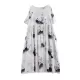 Pleated Printed Split-Joint Loose Short Sleeves Round-neck Midi Dresses Pleated Printed Split-Joint Loose Short Sleeves Round-neck Midi Dresses