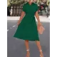 Buttoned Solid Color Tied Waist A-Line High Waisted Lapel Collar Shirt Dress Midi Dresses Buttoned Solid Color Tied Waist A-Line High Waisted Lapel Collar Shirt Dress Midi Dresses