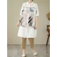 Printed Split-Joint Split-Side Loose Short Sleeves Lapel Midi Dresses Printed Split-Joint Split-Side Loose Short Sleeves Lapel Midi Dresses