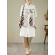 Printed Split-Joint Split-Side Loose Short Sleeves Lapel Midi Dresses Printed Split-Joint Split-Side Loose Short Sleeves Lapel Midi Dresses