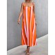Contrast Color Striped Tied Loose Sleeveless U-Neck Slip Dress Midi Dresses Contrast Color Striped Tied Loose Sleeveless U-Neck Slip Dress Midi Dresses