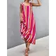 Contrast Color Striped Tied Loose Sleeveless U-Neck Slip Dress Midi Dresses Contrast Color Striped Tied Loose Sleeveless U-Neck Slip Dress Midi Dresses