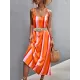 Contrast Color Striped Tied Loose Sleeveless U-Neck Slip Dress Midi Dresses Contrast Color Striped Tied Loose Sleeveless U-Neck Slip Dress Midi Dresses
