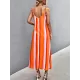 Contrast Color Striped Tied Loose Sleeveless U-Neck Slip Dress Midi Dresses Contrast Color Striped Tied Loose Sleeveless U-Neck Slip Dress Midi Dresses