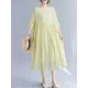 Pleated See-Through Solid Color Split-Joint Loose Short Sleeves Round-Neck Midi Dresses Pleated See-Through Solid Color Split-Joint Loose Short Sleeves Round-Neck Midi Dresses