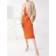 Contrast Color Pleated Batwing Sleeves Loose Round-neck Midi Dresses Contrast Color Pleated Batwing Sleeves Loose Round-neck Midi Dresses