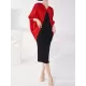 Contrast Color Pleated Batwing Sleeves Loose Round-neck Midi Dresses Contrast Color Pleated Batwing Sleeves Loose Round-neck Midi Dresses