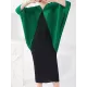 Contrast Color Pleated Batwing Sleeves Loose Round-neck Midi Dresses Contrast Color Pleated Batwing Sleeves Loose Round-neck Midi Dresses