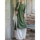 Fringed Solid Color Split-Side Half Sleeves Round-Neck Midi Dresses Fringed Solid Color Split-Side Half Sleeves Round-Neck Midi Dresses