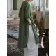 Fringed Solid Color Split-Side Half Sleeves Round-Neck Midi Dresses Fringed Solid Color Split-Side Half Sleeves Round-Neck Midi Dresses