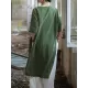 Fringed Solid Color Split-Side Half Sleeves Round-Neck Midi Dresses Fringed Solid Color Split-Side Half Sleeves Round-Neck Midi Dresses