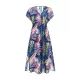 Hollow Lace-Up Printed Split-Joint Loose Short Sleeves V-Neck Midi Dresses Hollow Lace-Up Printed Split-Joint Loose Short Sleeves V-Neck Midi Dresses