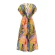 Hollow Lace-Up Printed Split-Joint Loose Short Sleeves V-Neck Midi Dresses Hollow Lace-Up Printed Split-Joint Loose Short Sleeves V-Neck Midi Dresses