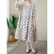 Polka Dot Split-Joint Half Sleeves Loose Midi Dresses Polka Dot Split-Joint Half Sleeves Loose Midi Dresses