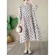 Polka Dot Split-Joint Half Sleeves Loose Midi Dresses Polka Dot Split-Joint Half Sleeves Loose Midi Dresses