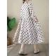 Polka Dot Split-Joint Half Sleeves Loose Midi Dresses Polka Dot Split-Joint Half Sleeves Loose Midi Dresses